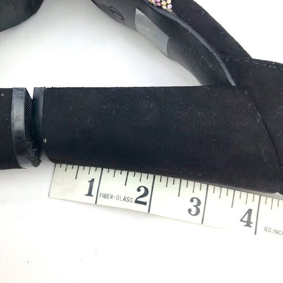 Daisy Fuentes RYATT Black Fabric Rhinestone Sparkle Heeled Sandals - Picture 16 of 16